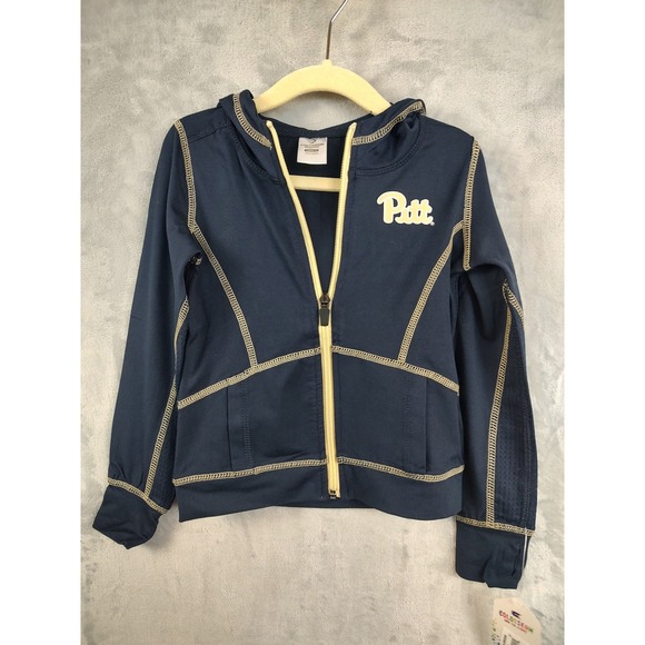 Colosseum Toddler 2T Navy Pitt Panthers Zip Up Hoodie Thumbholes - Picture 2 of 10